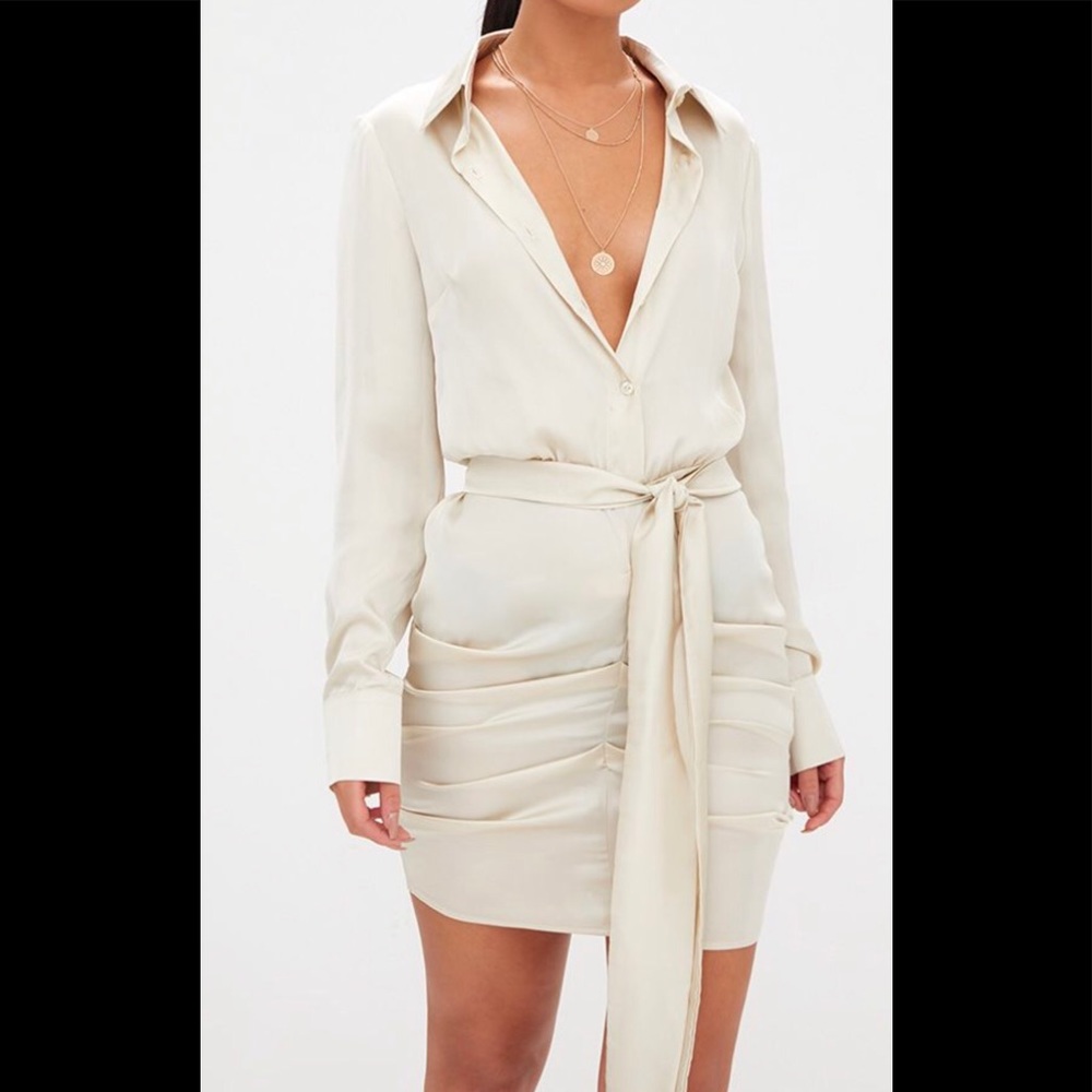 Satin champagne dress